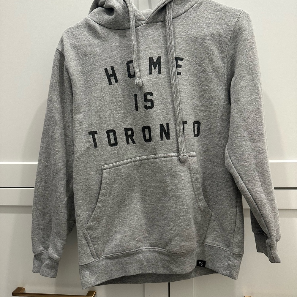 Gray Hoodie with 'Home is Toronto' Print